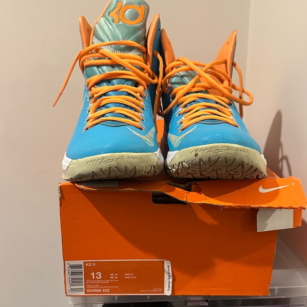 Nike KD V men’s Sneakers - Blue and Orange classic sneakers